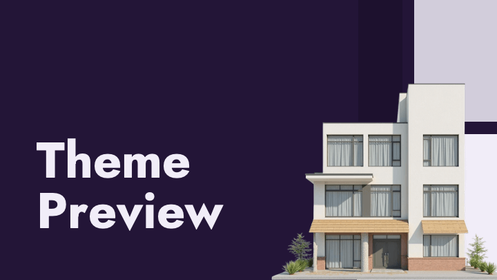 Deep purple rectangular blocks with architectural photography